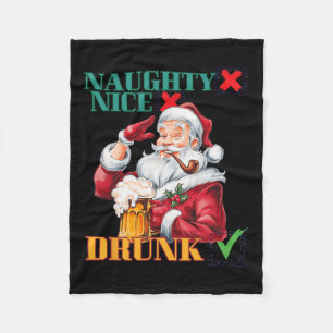 Naughty Nice Betrunken Fleecedecke