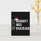 Naughty Nice Brasilien Weihnachtsmannmütze Weihnac Karte (Gelbe Blume)