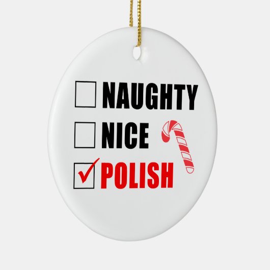 Naughty Nice Candy Cane Keramik Ornament (Rechts)