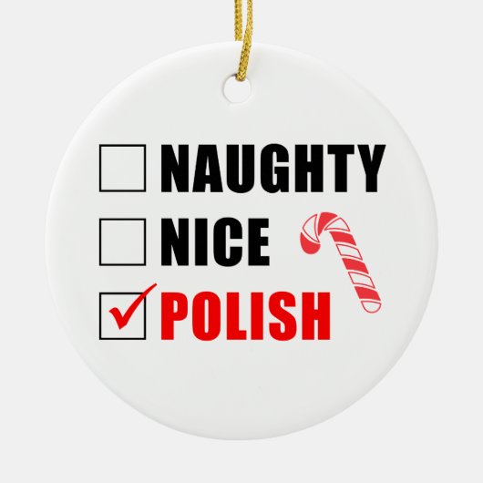 Naughty Nice Candy Cane Keramik Ornament (Vorne)