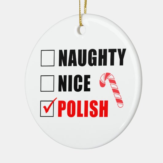Naughty Nice Candy Cane Keramik Ornament (Links)