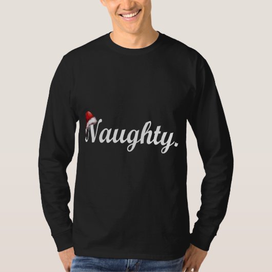 Naughty _ Nice Christmas Naughty Weihnachtsmannmüt T-Shirt (Vorderseite)