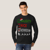 Naughty Nice Christmas Pajamas Funny San T-Shirt (Vorne ganz)