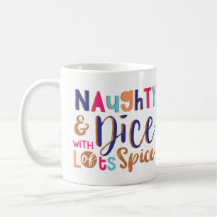 Naughty & Nice Colorful Trendy Typografisches Foto Kaffeetasse