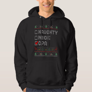 Naughty Nice Cpa Matching Christmas Group Pajama Hoodie