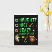 Naughty Nice Crazy Friseursalon Friseur Funny X Karte (Gelbe Blume)