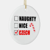 Naughty Nice Czech Candy Cane Keramik Ornament (Rechts)