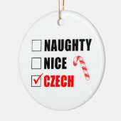 Naughty Nice Czech Candy Cane Keramik Ornament (Links)
