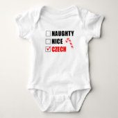 Naughty Nice Czech Santa List Baby Bodysuit Baby Strampler (Vorderseite)