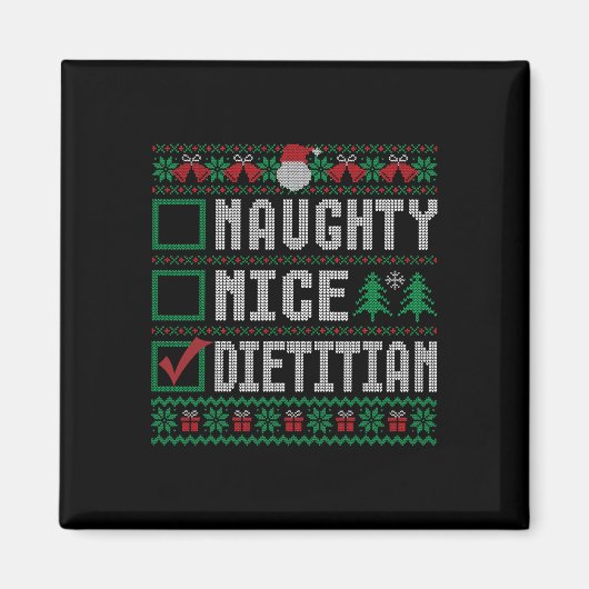 Naughty Nice Dietitian Weihnachtssaison Magnet (Vorne)