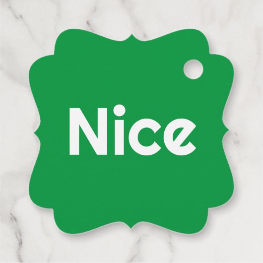 Naughty Nice doppelseitig Geschenkanhänger (Rückseite)