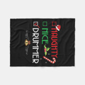 Naughty Nice Drummer Group Matching Weihnachtsgesc Fleecedecke (Vorderseite (Horizontal))