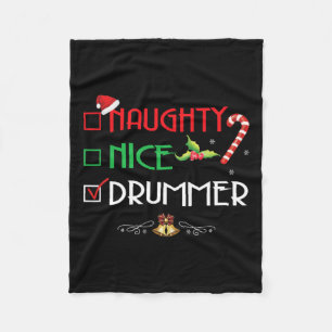 Naughty Nice Drummer Group Matching Weihnachtsgesc Fleecedecke
