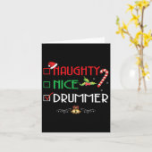 Naughty Nice Drummer Group Matching Weihnachtsgesc Karte (Gelbe Blume)