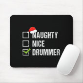 Naughty Nice Drummer Shirt Drumming Santa Hat Chri Mousepad (Mit Mouse)