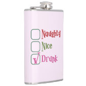 Naughty Nice Drunk Funny Holiday Christmas Mug Flachmann (Rechts)