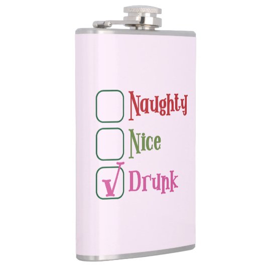 Naughty Nice Drunk Funny Holiday Christmas Mug Flachmann (Rechts)