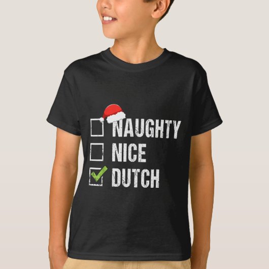 Naughty Nice Dutch Shirt Netherlands Santa Christm (Vorderseite)