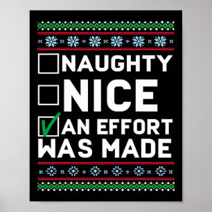 Naughty Nice Ein Bemühen wurde zu Weihnachten häss Poster