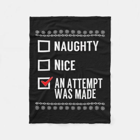 Naughty Nice ein Versuch gemacht wurde - Weihnacht Fleecedecke (Vorderseite)