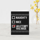 Naughty Nice ein Versuch gemacht wurde - Weihnacht Karte (Gelbe Blume)
