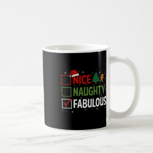 Naughty Nice Fabulous Christmas Pajamas Santa Clau Kaffeetasse