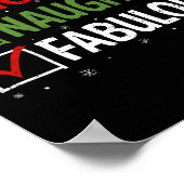 Naughty Nice Fabulous Christmas Pajamas Santa Clau Poster (Ecke)