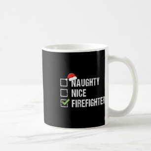 Naughty Nice Feuerwehrmann Weihnachten G Kaffeetasse