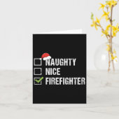 Naughty Nice Feuerwehrmann Weihnachten G Karte (Gelbe Blume)