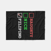 Naughty Nice Filipino Funny Christmas Philippinen Fleecedecke (Vorderseite (Horizontal))