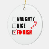 Naughty Nice Finland Candy Cane Keramik Ornament (Links)