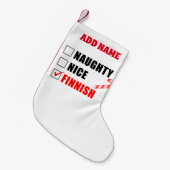 Naughty Nice Finnisch Personalisiert Kleiner Weihnachtsstrumpf (Vorderansicht (hängend))