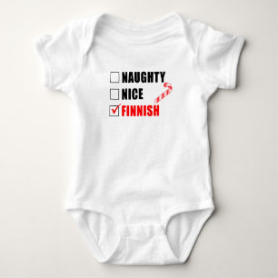 Naughty Nice finnischen Santa List Baby Bodysuit Strampler