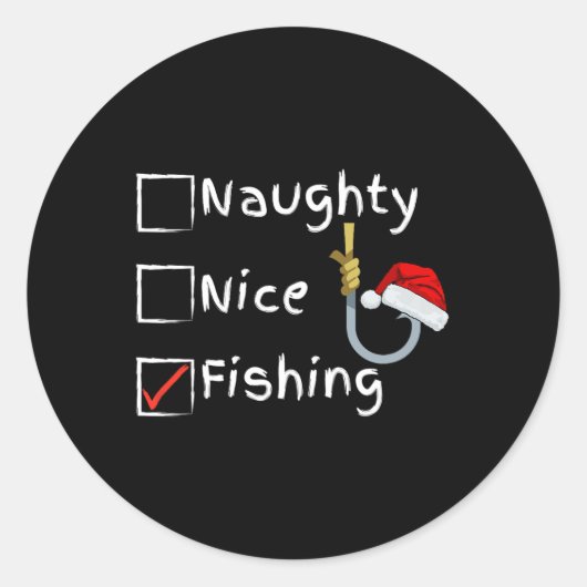 Naughty Nice Fishing Runder Aufkleber (Vorderseite)