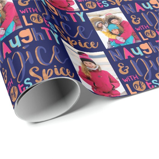 Naughty & Nice | fröhliches farbiges Weihnachtsgeb Geschenkpapier (Rolleneckpunkt)