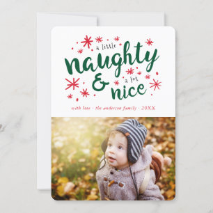 Naughty & Nice Funny Funny Holiday Foto-Karte Feiertagskarte