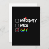 Naughty Nice Gay Rainbow Funny Gay Pride LGBT Chri Einladung (Vorne/Hinten)