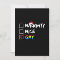 Naughty Nice Gay Rainbow Funny Gay Pride LGBT Chri