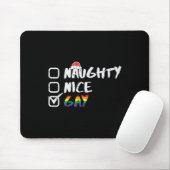 Naughty Nice Gay Rainbow Funny Gay Pride Lgbt Chri Mousepad (Mit Mouse)