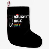 Naughty Nice Gay Rainbow Pride LGBT Weihnachtsgesc Kleiner Weihnachtsstrumpf (Vorderseite)