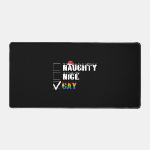 Naughty Nice Gay Rainbow Pride LGBT Weihnachtsgesc Schreibtischunterlage