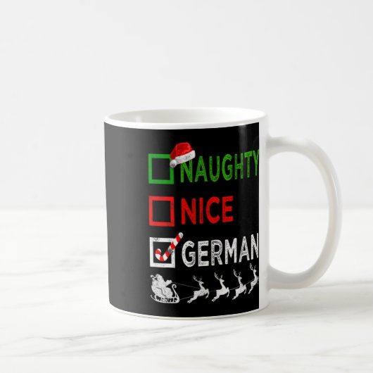 Naughty Nice German Christmas Pajamas Funny Santa Kaffeetasse (Rechts)