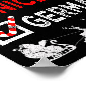 Naughty Nice German Christmas Pajamas Funny Santa Poster (Ecke)