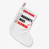 Naughty Nice German Personalisiert Kleiner Weihnachtsstrumpf (Vorderansicht (hängend))