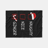 Naughty Nice Ginger Christmas Family Fleecedecke (Vorderseite (Horizontal))