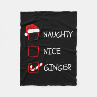 Naughty Nice Ginger Christmas Family Fleecedecke