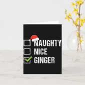 Naughty Nice Ginger Redhead Santa Hat Irish Christ Karte (Gelbe Blume)