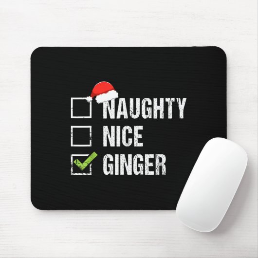 Naughty Nice Ginger Redhead Santa Hat Irish Christ Mousepad (Mit Mouse)