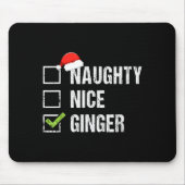 Naughty Nice Ginger Redhead Santa Hat Irish Christ Mousepad (Vorne)