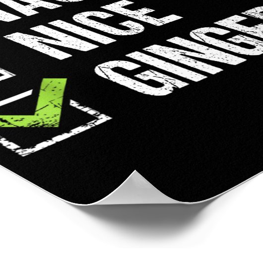 Naughty Nice Ginger Redhead Santa Hat Irish Christ Poster (Ecke)